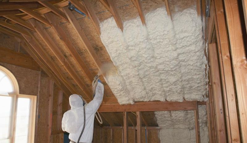 interior pound foam in an attic
