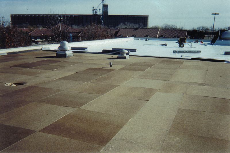 Asphalt roof on a commercial building