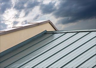 Closeup of a metal roof