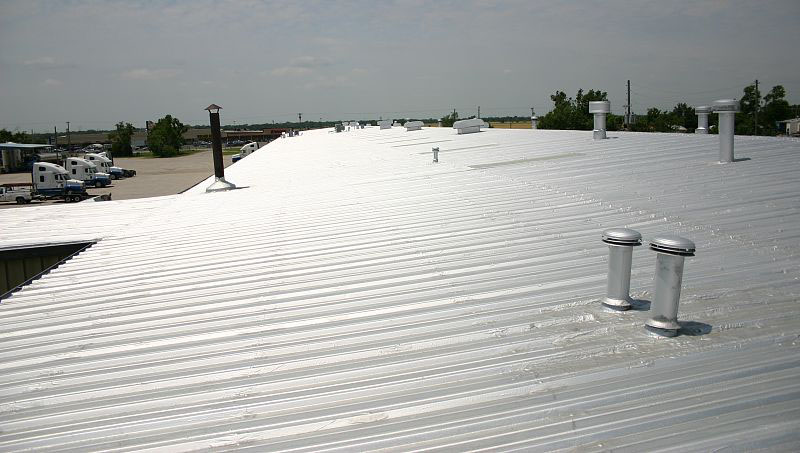 Closeup of a metal roof